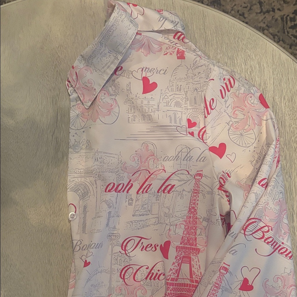 Chic Parisian Print Shirt